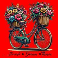 Bicycle Flower Basket Inspire Bloom Succeed Santa Hat thumb 1