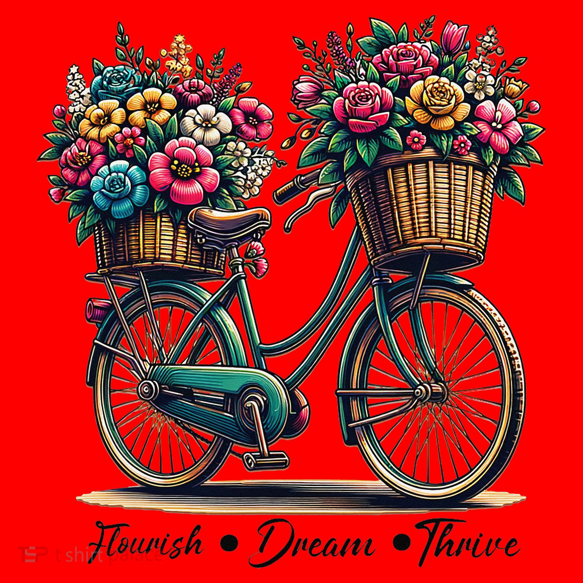 Bicycle Flower Basket Inspire Bloom Succeed Santa Hat