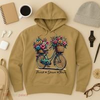 Bicycle Flower Basket Inspire Bloom Succeed Hoodie thumb 3