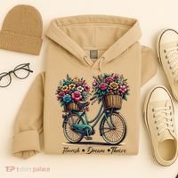 Bicycle Flower Basket Inspire Bloom Succeed Hoodie thumb 4