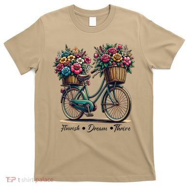 Bicycle Flower Basket Inspire Bloom Succeed T-Shirt