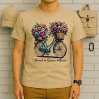 Bicycle Flower Basket Inspire Bloom Succeed T-Shirt thumb 6