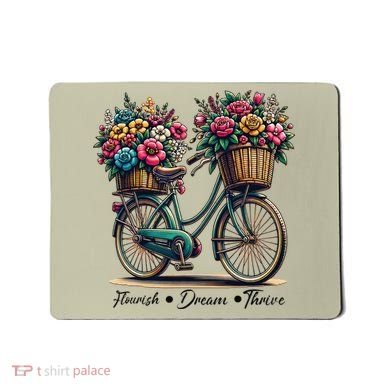 Bicycle Flower Basket Inspire Bloom Succeed Mousepad