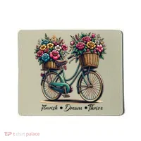 Bicycle Flower Basket Inspire Bloom Succeed Mousepad thumb 0