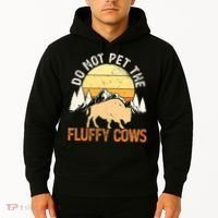 Buffalo Funny Bison Do Not Pet The Fluffy Cows Hoodie thumb 2