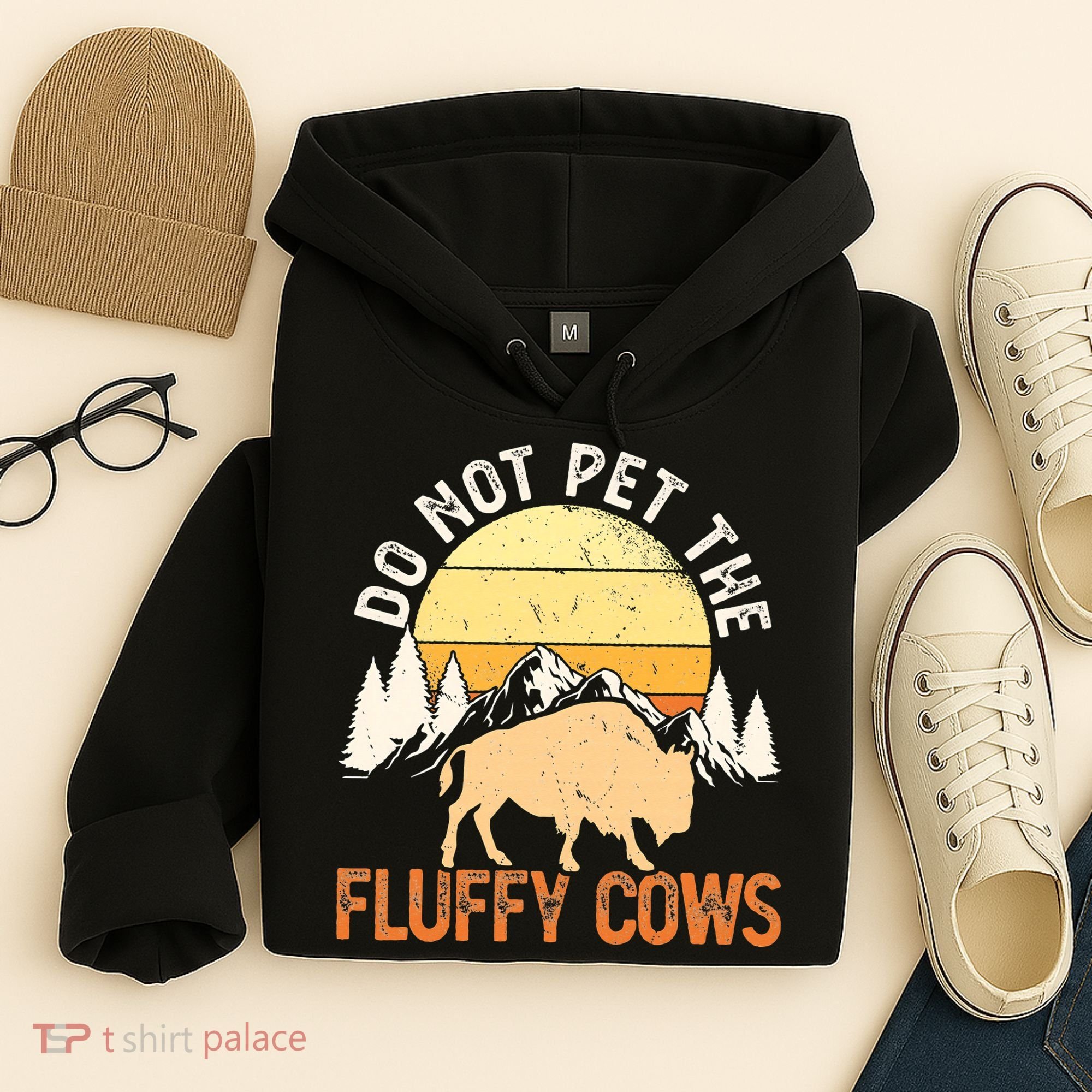 Buffalo Funny Bison Do Not Pet The Fluffy Cows Hoodie