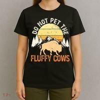 Buffalo Funny Bison Do Not Pet The Fluffy Cows T-Shirt thumb 4