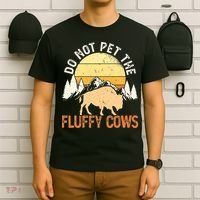 Buffalo Funny Bison Do Not Pet The Fluffy Cows T-Shirt thumb 6