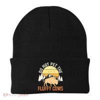 Buffalo Funny Bison Do Not Pet The Fluffy Cows Beanie thumb 0