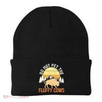 Buffalo Funny Bison Do Not Pet The Fluffy Cows Beanie thumb 0