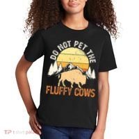 Buffalo Funny Bison Do Not Pet The Fluffy Cows Kids T-Shirt thumb 2