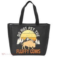 Buffalo Funny Bison Do Not Pet The Fluffy Cows Tote Bag thumb 0