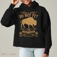 Buffalo Funny Bison Do Not Pet The Fluffy Cows Ladies Heavyweight Boxy Pullover Hoodie thumb 0