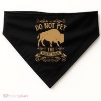 Buffalo Funny Bison Do Not Pet The Fluffy Cows USA-Made Doggie Bandana thumb 0
