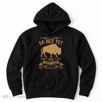 Buffalo Funny Bison Do Not Pet The Fluffy Cows Hoodie thumb 0