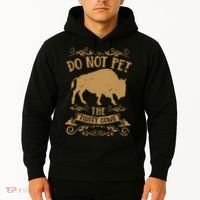 Buffalo Funny Bison Do Not Pet The Fluffy Cows Hoodie thumb 2
