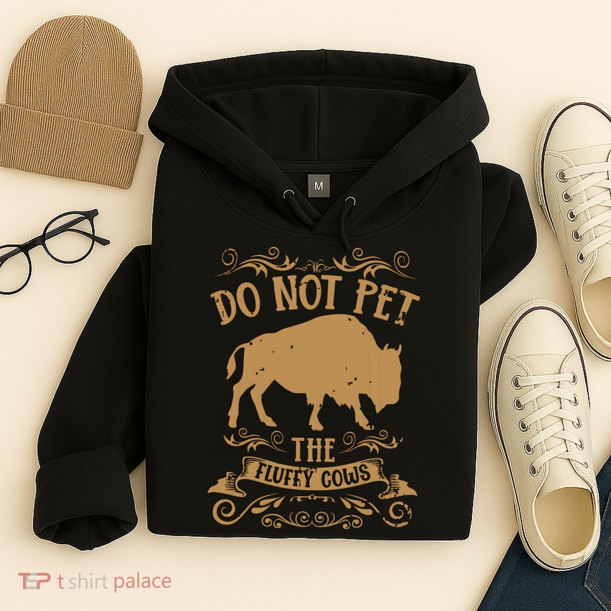 Buffalo Funny Bison Do Not Pet The Fluffy Cows Hoodie