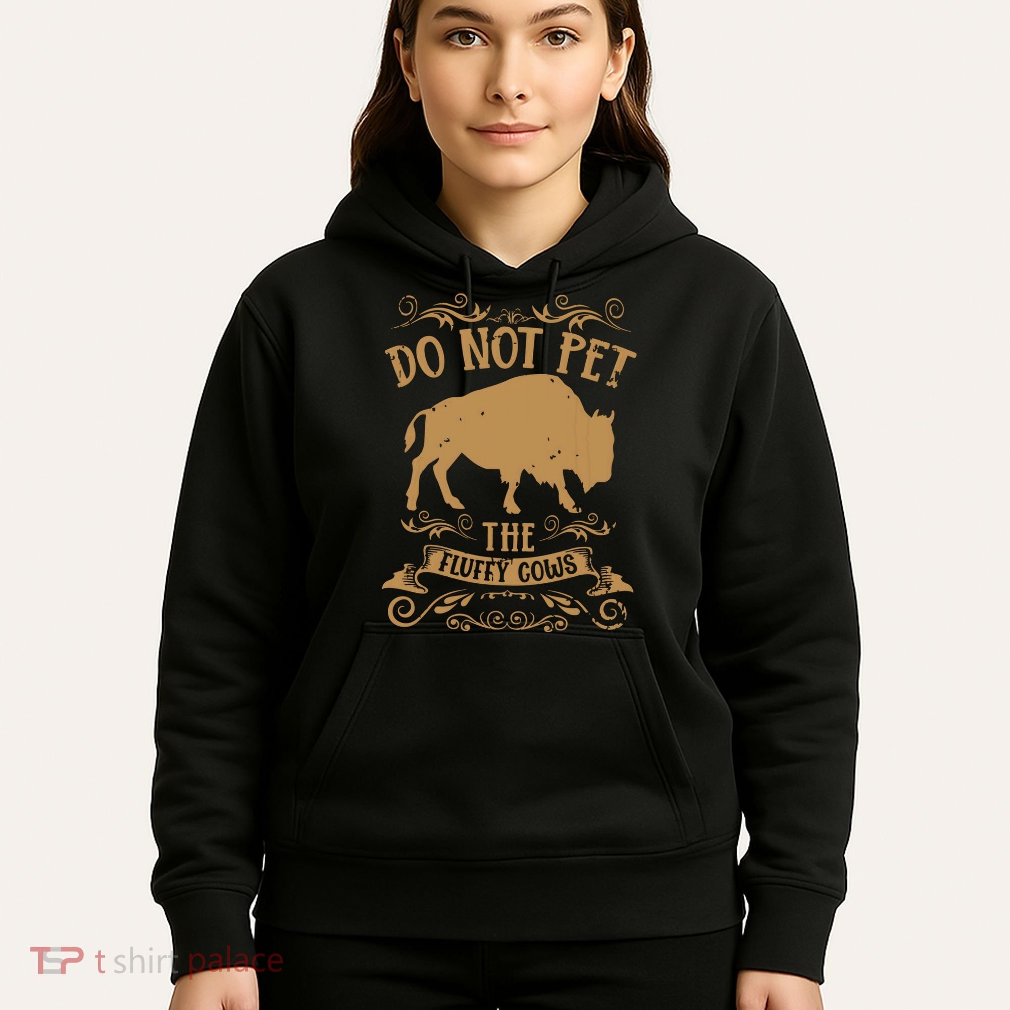 Buffalo Funny Bison Do Not Pet The Fluffy Cows Hoodie