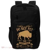 Buffalo Funny Bison Do Not Pet The Fluffy Cows Impact Tech Backpack thumb 0
