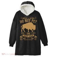Buffalo Funny Bison Do Not Pet The Fluffy Cows Hooded Wearable Blanket thumb 0