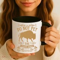 Buffalo Funny Bison Do Not Pet The Fluffy Cows Coffee Mug thumb 3