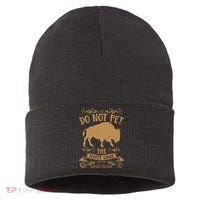 Buffalo Funny Bison Do Not Pet The Fluffy Cows Sustainable Knit Beanie thumb 0