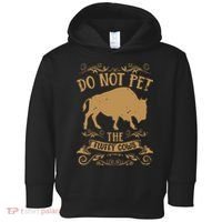 Buffalo Funny Bison Do Not Pet The Fluffy Cows Toddler Hoodie thumb 0