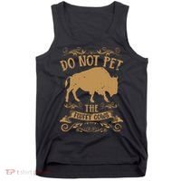 Buffalo Funny Bison Do Not Pet The Fluffy Cows Tank Top thumb 0