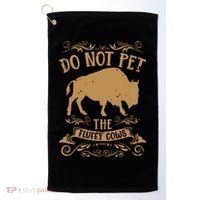 Buffalo Funny Bison Do Not Pet The Fluffy Cows Golf Towel thumb 0