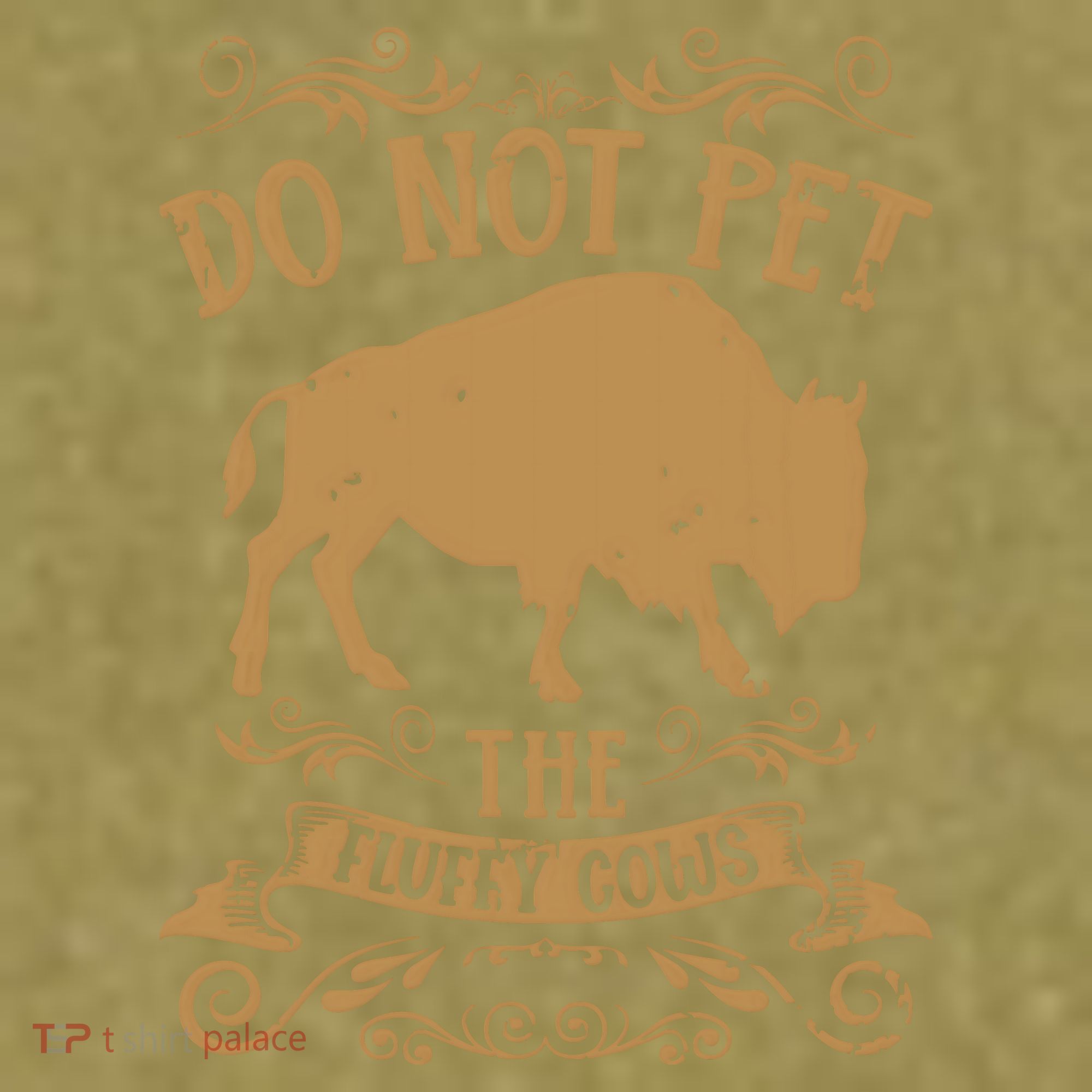 Buffalo Funny Bison Do Not Pet The Fluffy Cows Garment-Dyed Women's Muscle Tee
