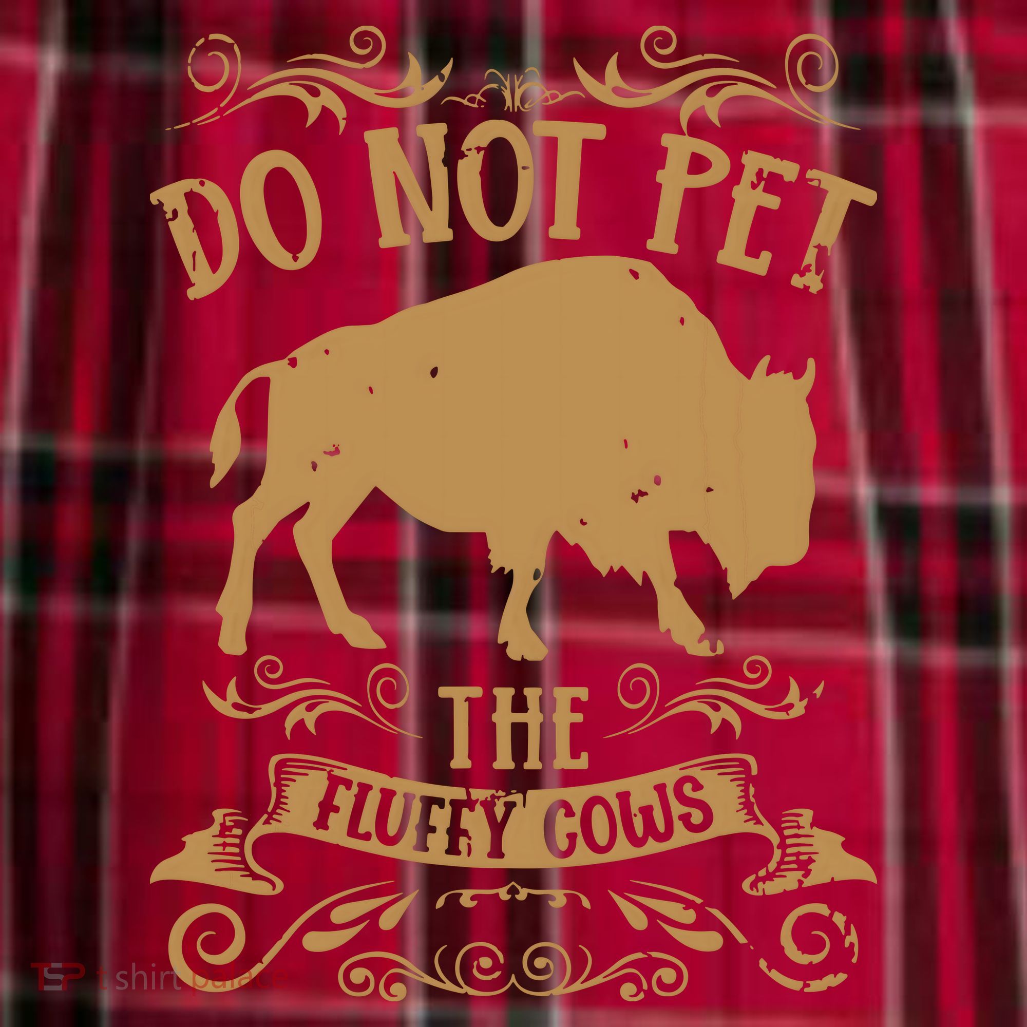 Buffalo Funny Bison Do Not Pet The Fluffy Cows Women's Flannel Plaid Pajama Pants