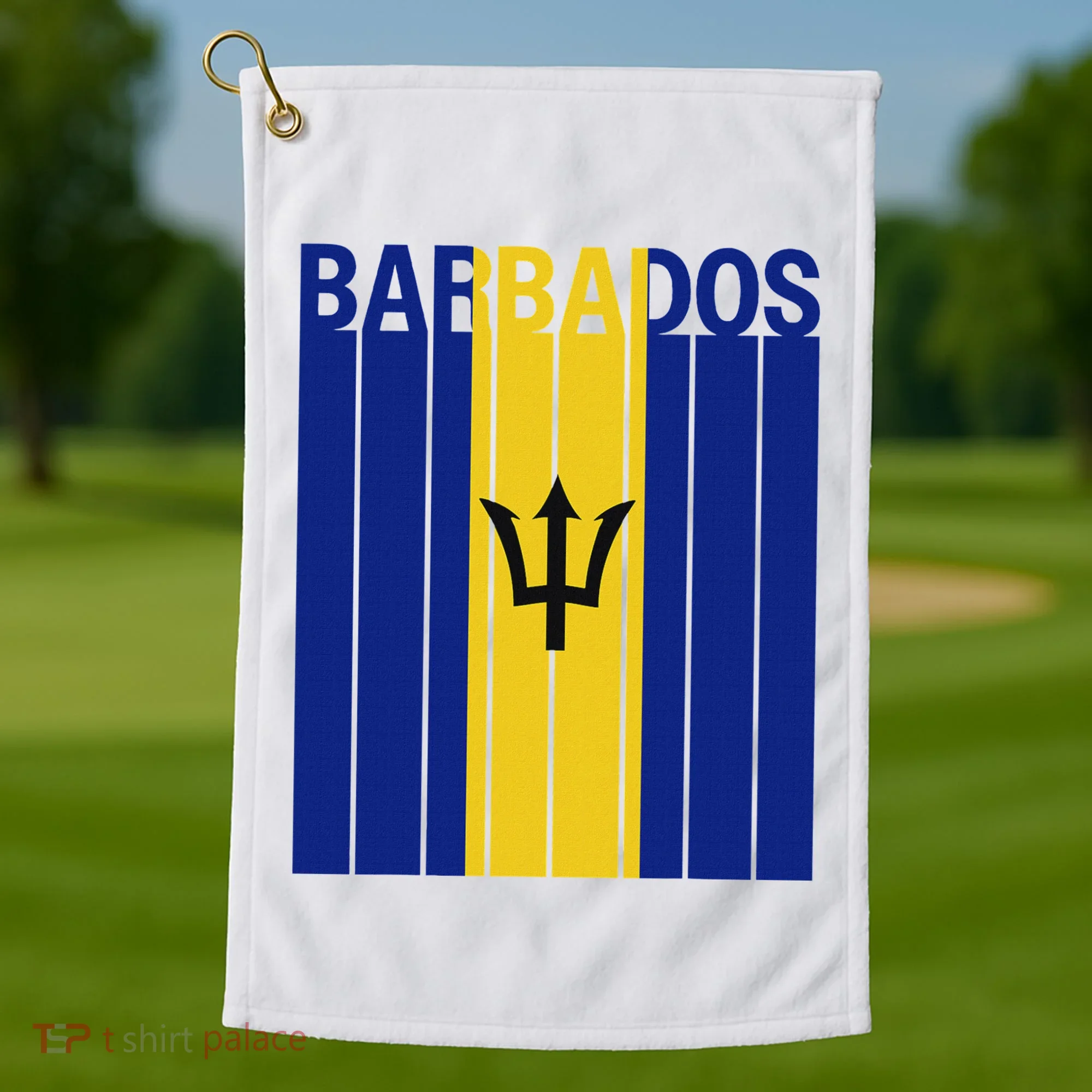 Barbados Flag Golf Towel