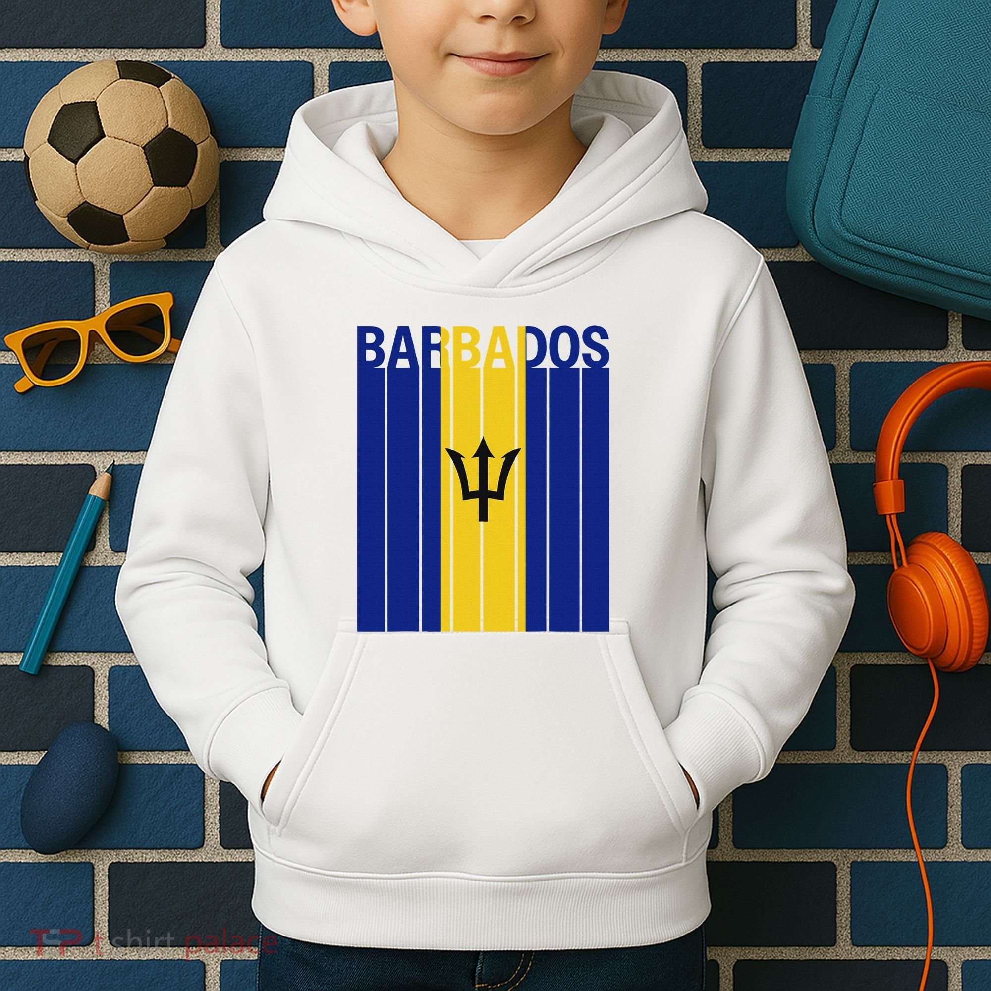 Barbados Flag Kids Hoodie