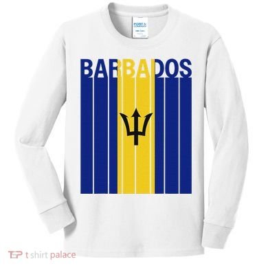 Barbados Flag Kids Long Sleeve Shirt