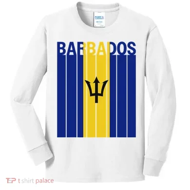 Barbados Flag Kids Long Sleeve Shirt