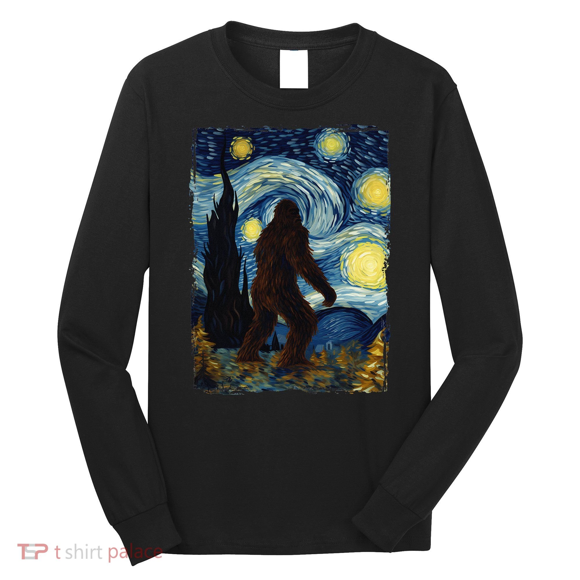 Bigfoot For  Bigfoot Starry Night Van Gogh Long Sleeve Shirt