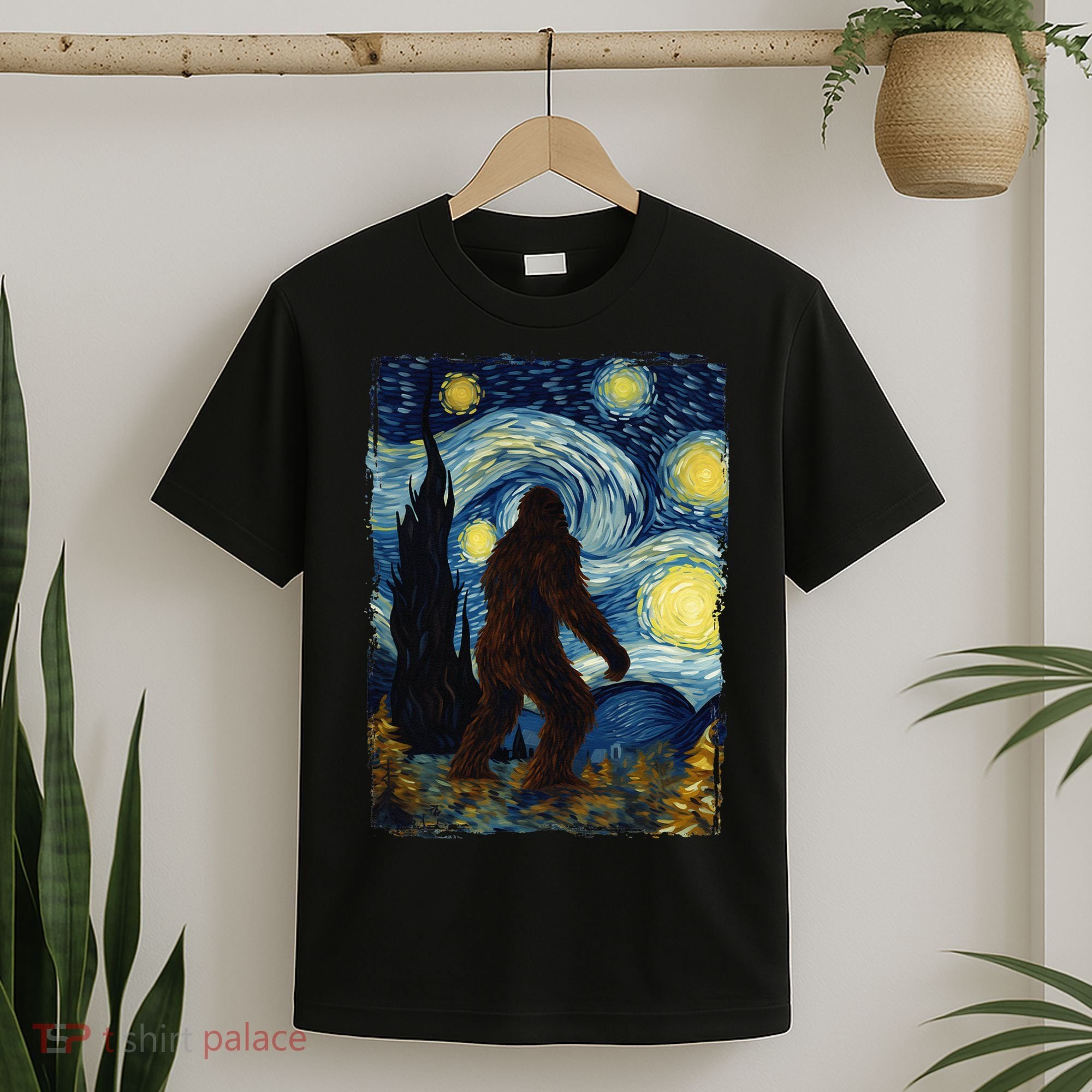 Bigfoot For  Bigfoot Starry Night Van Gogh T-Shirt
