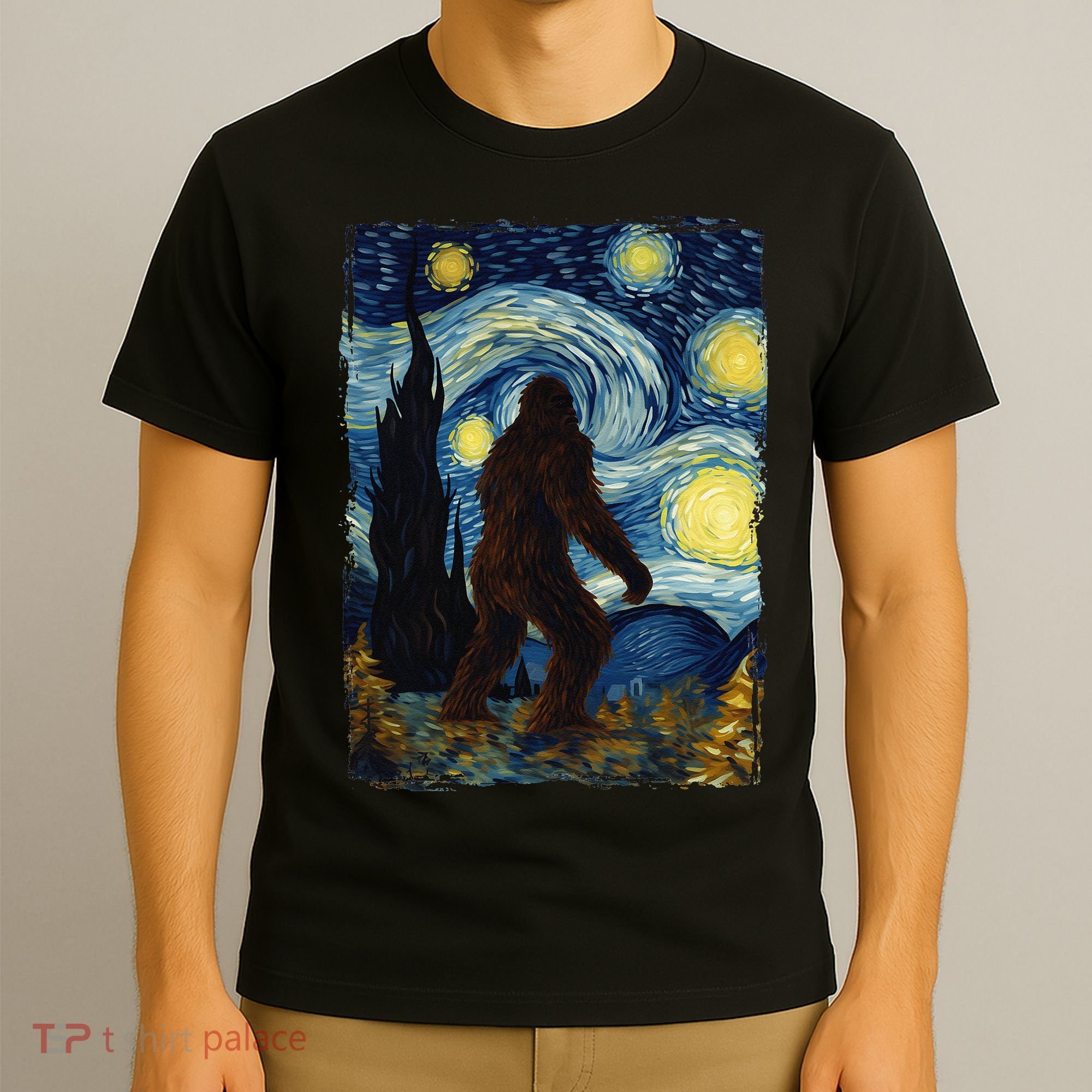 Bigfoot For  Bigfoot Starry Night Van Gogh T-Shirt