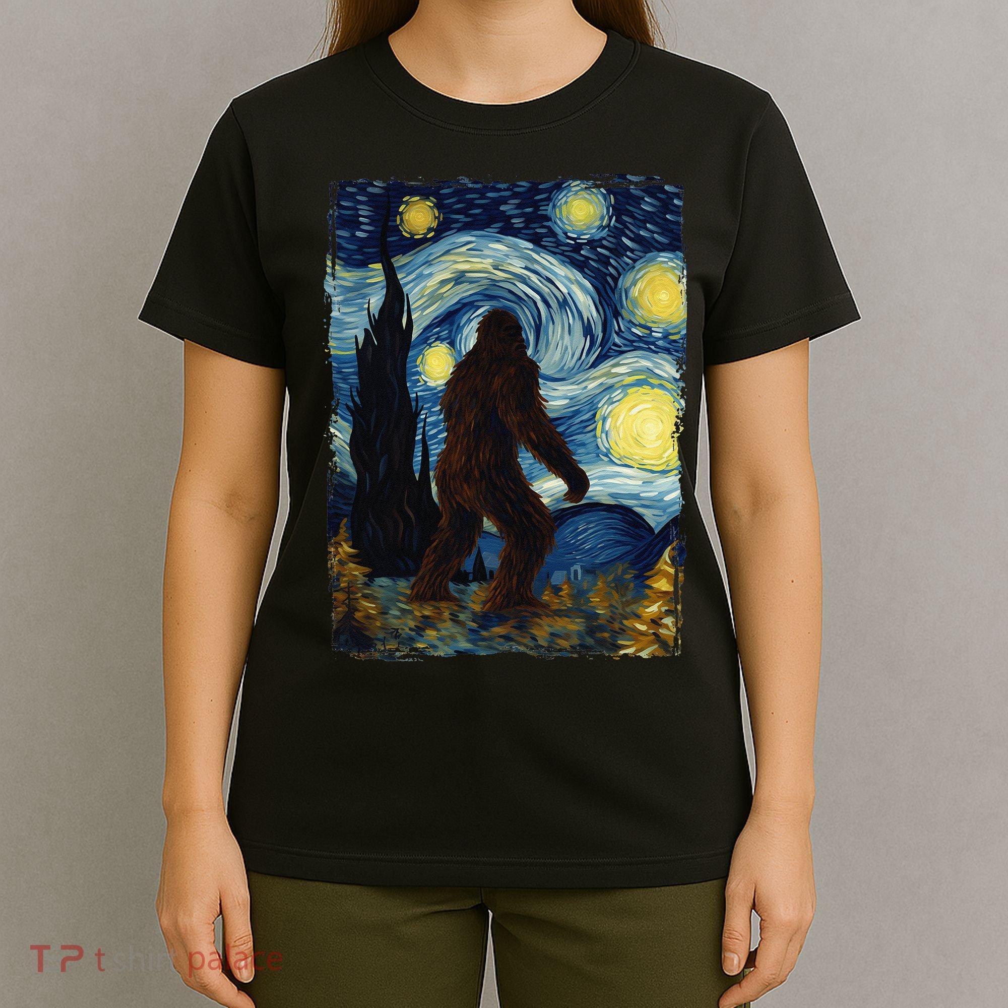 Bigfoot For  Bigfoot Starry Night Van Gogh T-Shirt