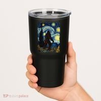 Bigfoot For  Bigfoot Starry Night Van Gogh Tumbler thumb 2