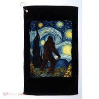 Bigfoot For  Bigfoot Starry Night Van Gogh Golf Towel thumb 0
