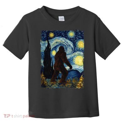 Bigfoot For  Bigfoot Starry Night Van Gogh Toddler T-Shirt