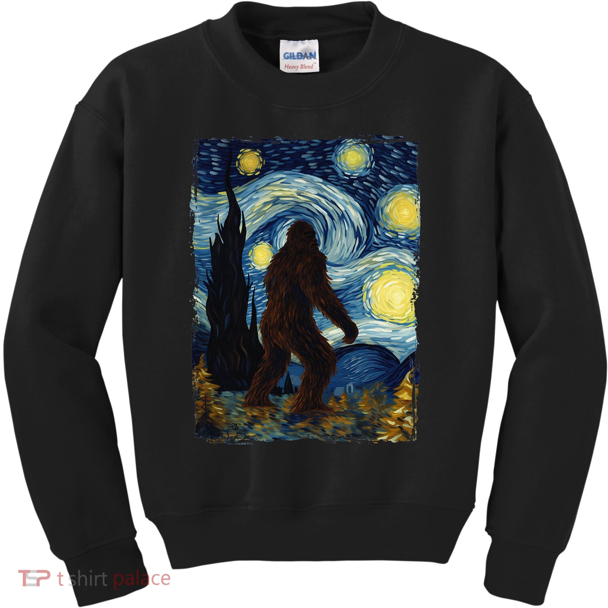 Bigfoot For  Bigfoot Starry Night Van Gogh Kids Sweatshirt