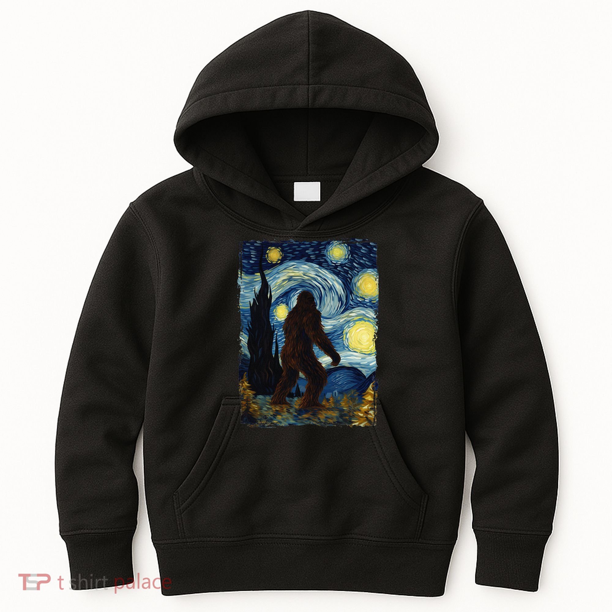 Bigfoot For  Bigfoot Starry Night Van Gogh Kids Hoodie
