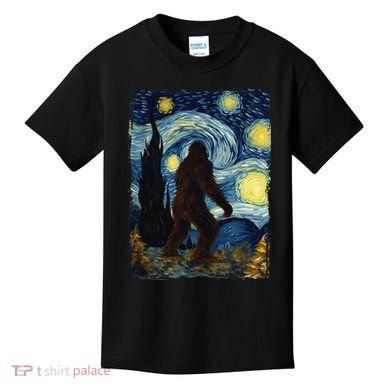 Bigfoot For  Bigfoot Starry Night Van Gogh Kids T-Shirt