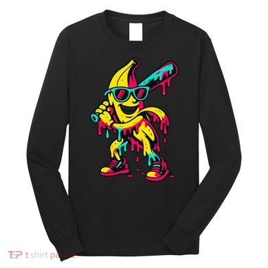 Banana Funny Baseball Drip Bananas Long Sleeve Shirt