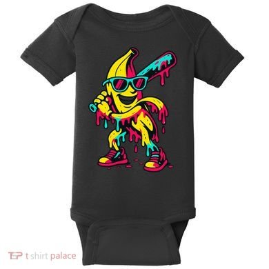 Banana Funny Baseball Drip Bananas Baby Bodysuit