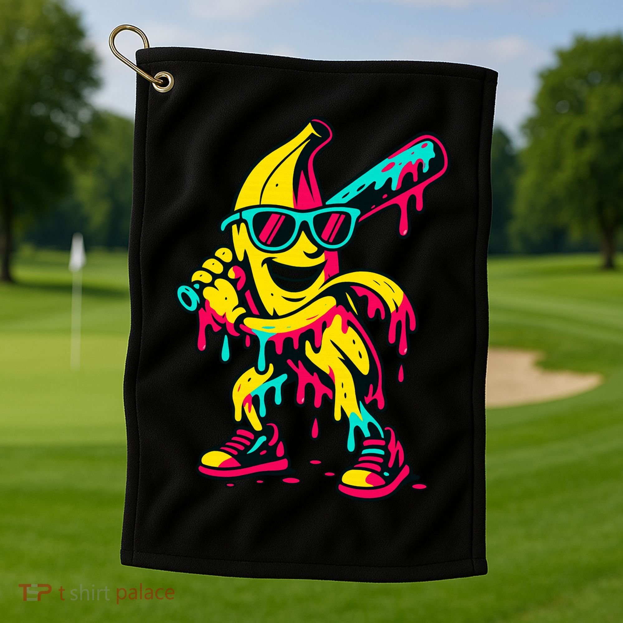 Banana Funny Baseball Drip Bananas Golf Towel
