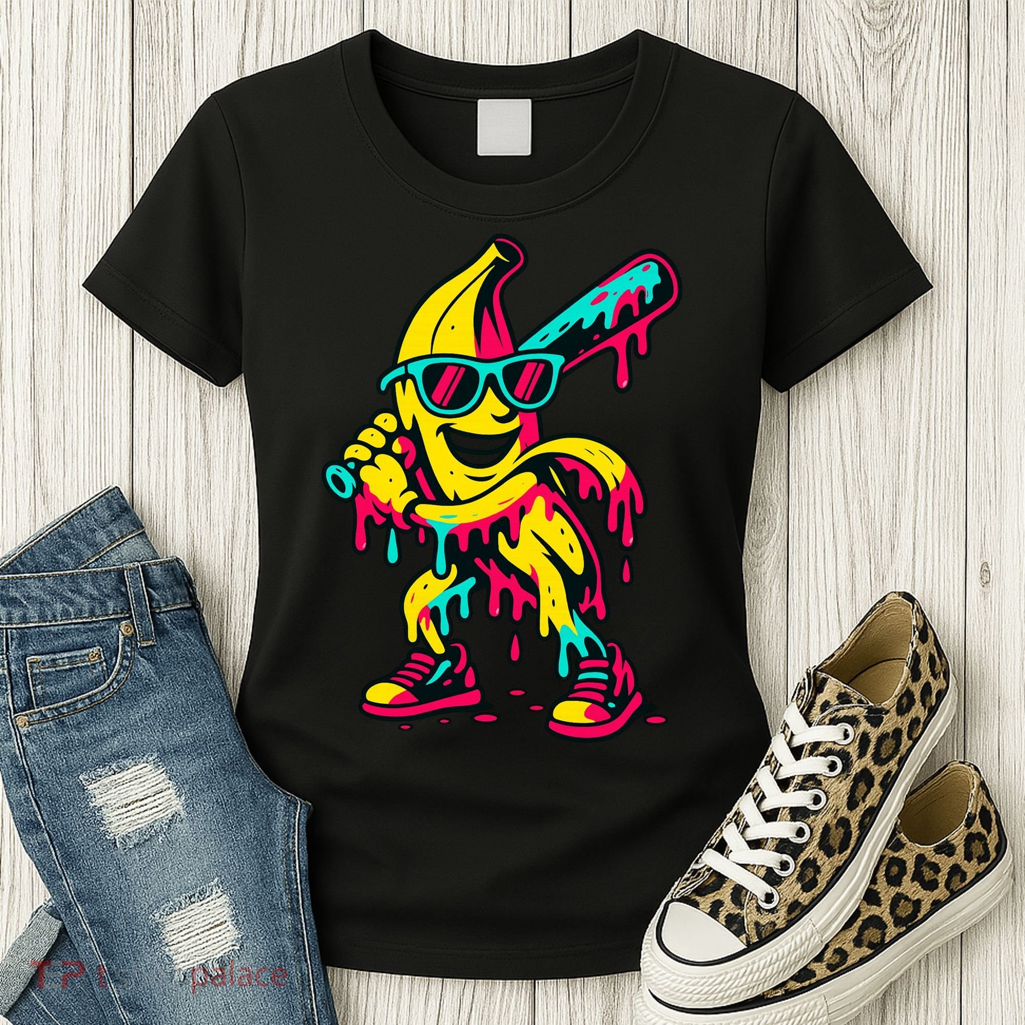Banana Funny Baseball Drip Bananas Women's T-Shirt