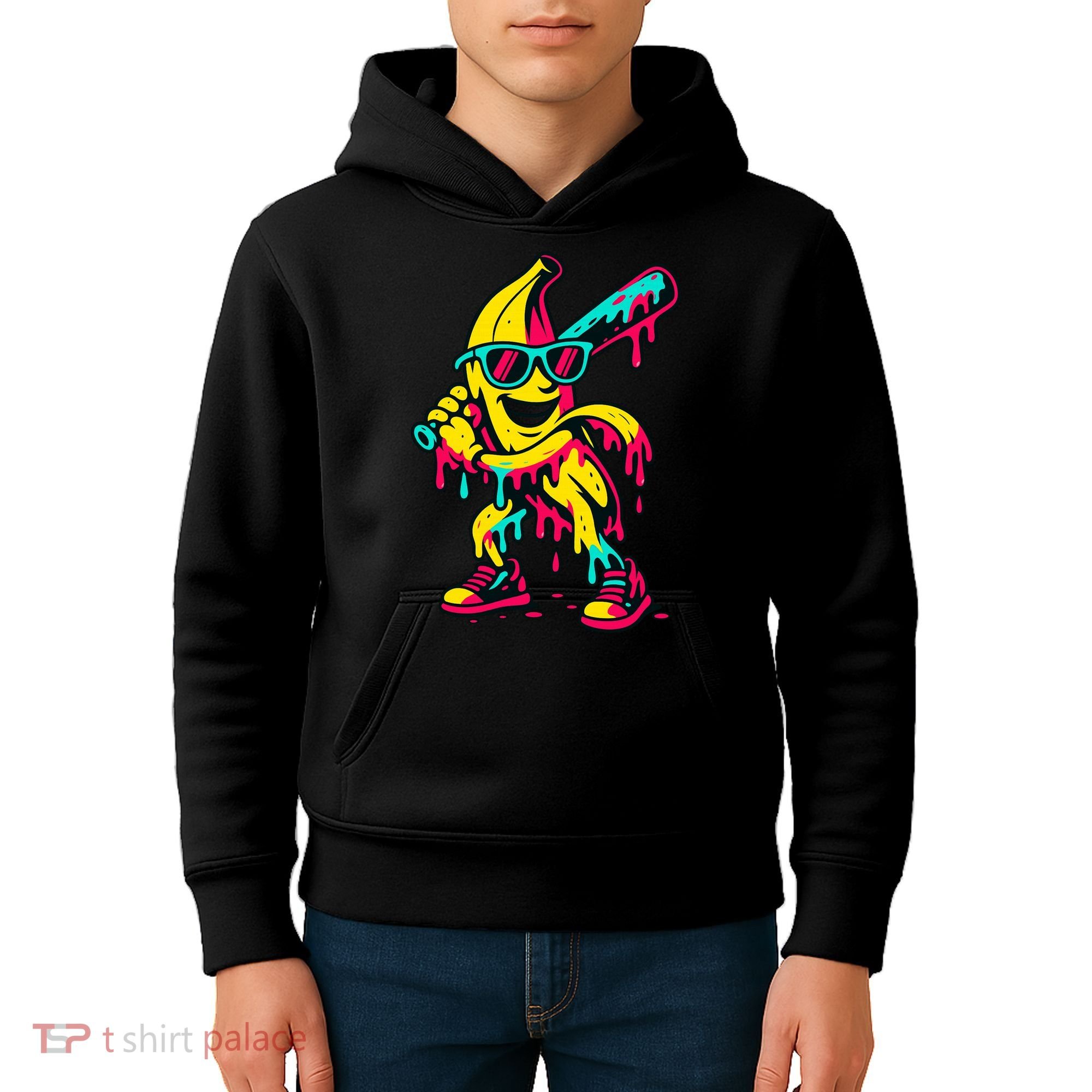 Banana Funny Baseball Drip Bananas Kids Hoodie